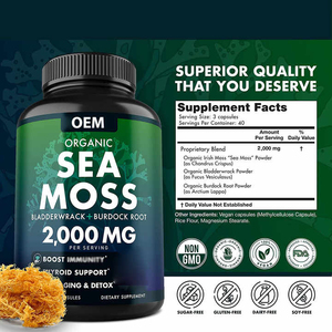 OEM Private Label Organic Irish <strong>Sea</strong> <strong>Moss</strong> Capsules Natural Burdock Root Irish <strong>Moss</strong> and Bladderwrack Capsules - Product Image 6