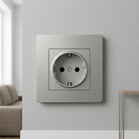 Interruptor y Enchufe Eléctrico de Pared Estándar Europeo con Conexión a Tierra, 250V 16A, Panel de PC, Toma Schuko, Enchufe Alemán