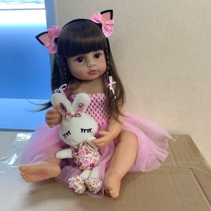 Muñeca Bebé <span class=keywords><strong>Reborn</strong></span> NPK Original de 55 cm, Niña Pequeña, Princesa Rosa, Juguete de Baño, Muñeca de Silicona de Cuerpo Completo <span class=keywords><strong>Muy</strong></span> Suave - Product Image 2