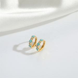 Pendientes de Aro con Perlas Ojo de Diablo, Diseño Original de Nicho, en Rodio, Aleación Moderna, Versátiles, Creativos, Regalo para Socialité - Product Image 6