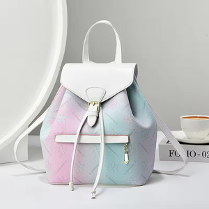 Nouveau Sac à Dos Loisir Tendance pour Femme, Sac à Dos Rétro pour Étudiante, Cartable à Fermeture Éclair avec Fermeture à Cordon, Sac à Dos Seau - Product Image 3