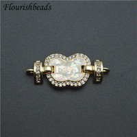 Papillon forme 27x11mm métal laiton bleu blanc Zircon mode Double trou collier connecteur fermoirs pour la fabrication de bijoux de mode