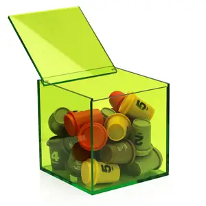 工厂批发定制咖啡豆荚架收纳器彩色亚克力盒用于家庭和办公室使用咖啡胶囊收纳盒