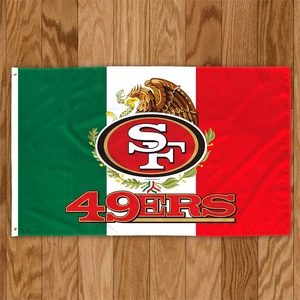 Bannière de haute qualité 3x5 pieds pour équipe de football <span class=keywords><strong>NFL</strong></span>, design personnalisé, drapeau des San Francisco 49ers, 100% polyester, en stock, toutes les équipes - Product Image 2