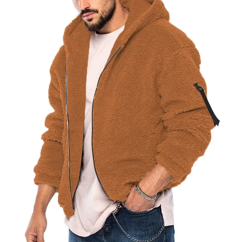 2023 Winter Hot European And American Men's Wear With Thick Fleece Warm And Dynamic Men's Top