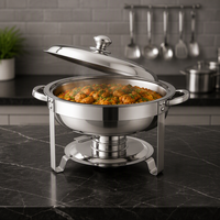 Réchaud de buffet professionnel en acier inoxydable plaqué or, 4,5 L, pour la conservation de la chaleur, idéal pour la restauration et les dîners