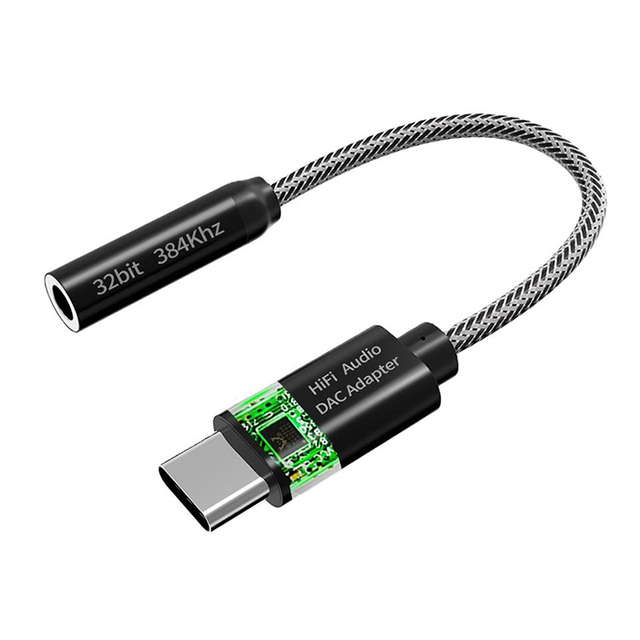 Hifi Audio Digital Decoder Aux Converter Headphone Adapter Usb Type C to 3.5Mm Headphone Jack Audio Adapter