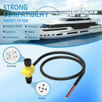 방수 IP68 NMEA2000 5핀 해양용 온보드 메트릭 커넥터 M12 시리즈 케이블 암수 Y형 T형 어댑터
