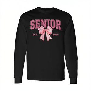 T-shirt à manches longues pour la promotion supérieure 2026, motif nœud rose, cadeau de remise de diplôme - Product Image 2