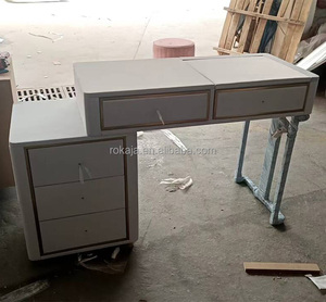 <span class=keywords><strong>De</strong></span> clase alta <span class=keywords><strong>de</strong></span> cuero Simple vanidad tocador con espejo grande casa dormitorio Dresser diseños modernos aparadores conjuntos - Product Image 2
