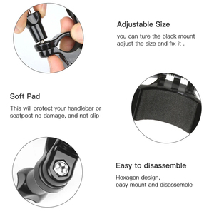 YEAH gros vélo vélo guidon pôle pince de montage pour Gopro Hero 11 10 9 8 7 6 5 Session AKASO <span class=keywords><strong>Campark</strong></span> Insta360 - Product Image 2