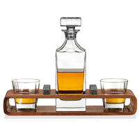 Ensemble de verres à whisky en cristal avec support en bois, style old fashioned, capacité 150ml/250ml/350ml, 2 verres, pierres à whisky en granit