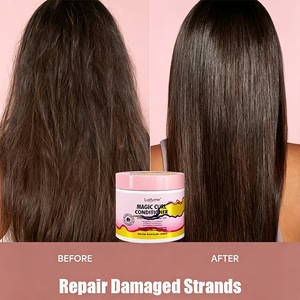 Après-shampoing réparateur hydratant à marque privée avec huile de coco, beurre de karité et protéines pour cheveux secs et bouclés - Product Image 2