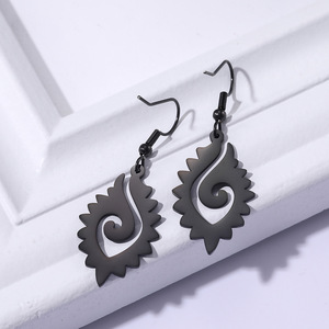 Nuovi orecchini a forma di viso modificati con atmosfera di temperamento a foglie curve all'ingrosso - Product Image 4