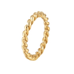 Anillos de Acero Inoxidable de Diseño Simple, Anillo Espiral Chapado en Oro, Joyería - Product Image 3
