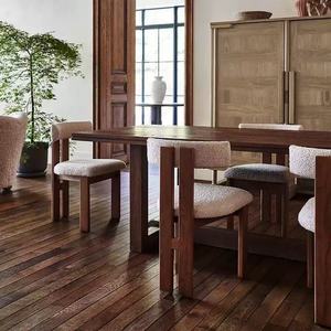 Sedia da pranzo minimalista <span class=keywords><strong>in</strong></span> <span class=keywords><strong>legno</strong></span> <span class=keywords><strong>massello</strong></span> di Design nordico con lussuosa imbottitura morbida, adatta per caffè, alberghi e sgabelli per il trucco. - Product Image 3