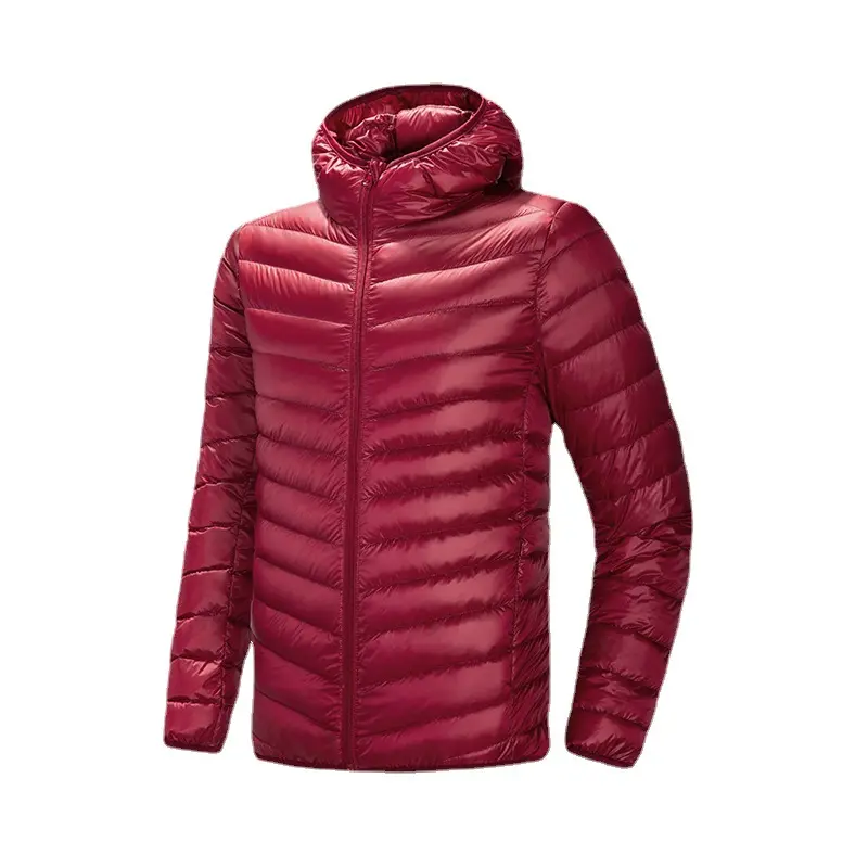 OEM custom winter Light Warm Duck Feather Jacket for man Wholesale Custom Blank Unisex Outdoor Padding Jacket