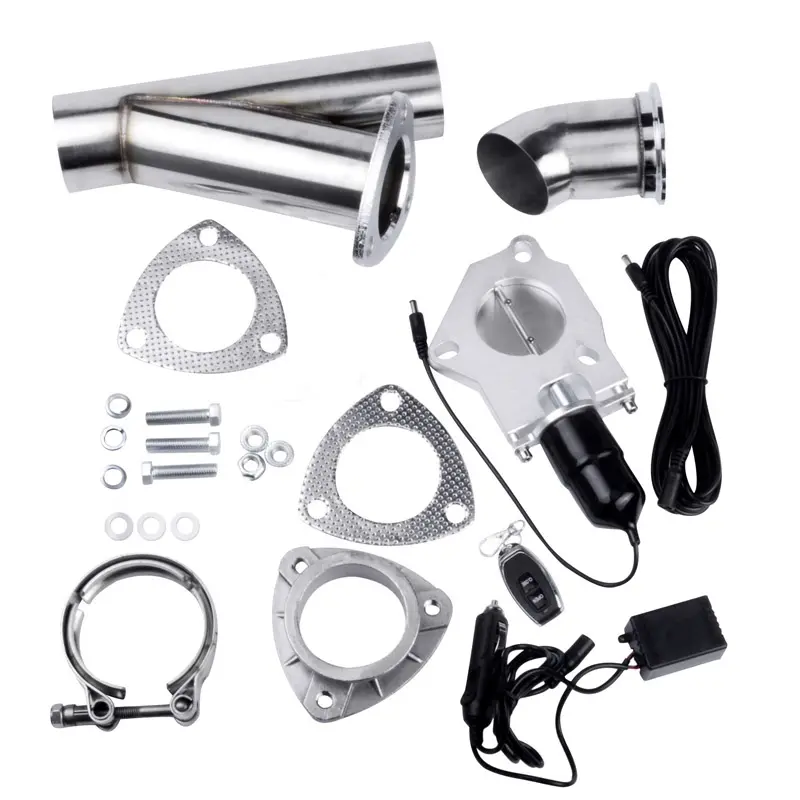 2.0/2.25/2.5/3.0 Inch Thép Không Gỉ Y Ống Cắt Ra Catback Xuống Đường Ống Kit Điện Exhaust Cutout Kit Với Điều Khiển Từ Xa