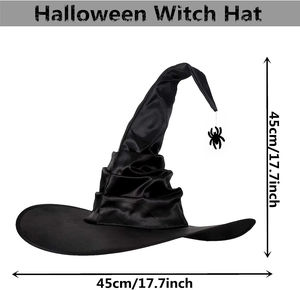 <span class=keywords><strong>Chapeau</strong></span> <span class=keywords><strong>de</strong></span> <span class=keywords><strong>Sorcière</strong></span> d'Halloween Accessoire <span class=keywords><strong>de</strong></span> Costume <span class=keywords><strong>Chapeau</strong></span> <span class=keywords><strong>de</strong></span> Sorcier Noir avec Chauve-Souris Araignée Fête d'Halloween Prom Cosplay Décoration Chapeaux à la Mode - Product Image 2