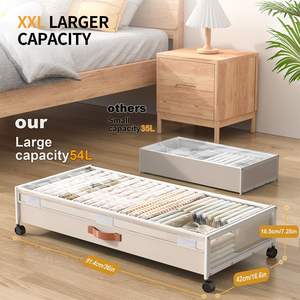 حاويات تخزين بدرج حديث ومدرّجة ومانعة للغبار وعجلات قابلة للطي مع أغطية للأحذية والملابس - Product Image 2