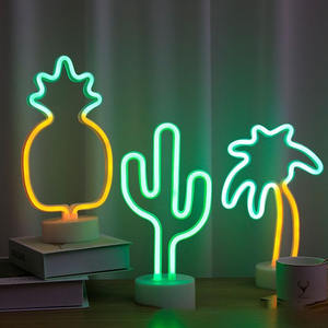 ไฟนีออน LED สำหรับตั้งโต๊ะ รูปทรงสับปะรด กระบองเพชร <span class=keywords><strong>ต้น</strong></span>ปาล์ม ตกแต่งห้องเด็ก งานปาร์ตี้ โคมไฟตั้งโต๊ะ ใช้พลังงานจากแบตเตอรี่หรือ USB - Product Image 1