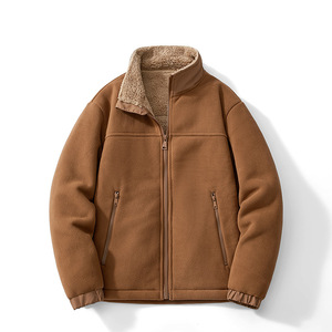 Giacche Invernali Casual da Uomo su Misura, Taglia Grande, in Pile Polare Ecologico con Zip, Antivento per Esterno, con Fodera in Sherpa - Product Image 2