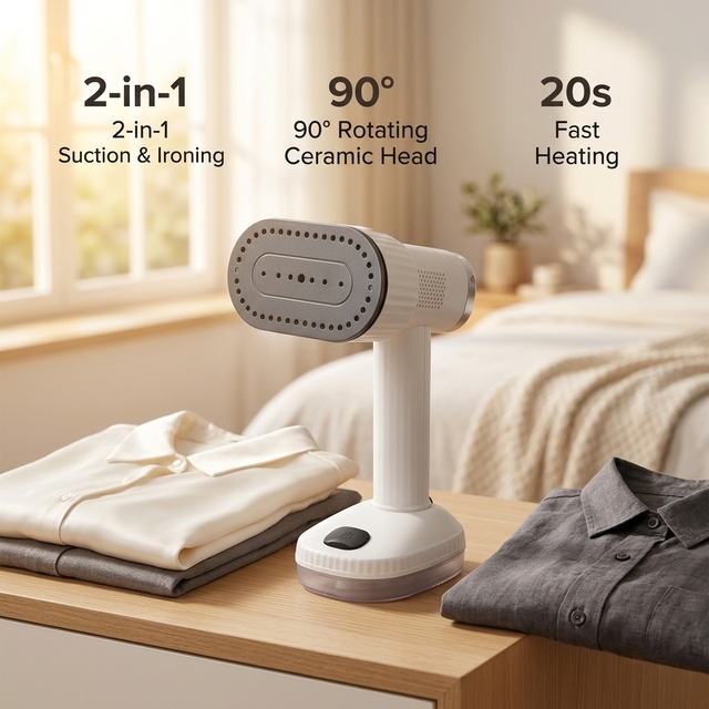 Handheld Garment Steamer Portable Mini Steam Iron Vertical Horizontal Dual Use Fabric Wrinkle Remover