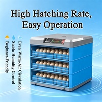 Incubateur d'œufs automatique à double alimentation avec lampe LED pour l'examen des œufs, retournement automatique, contrôle de l'humidité et de la température pour poulets, canards et cailles