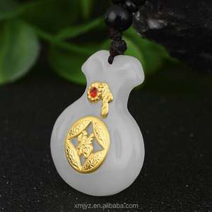 Certificado 3D <span class=keywords><strong>oro</strong></span> con incrustaciones de Jade Hetian Jade incrustaciones de <span class=keywords><strong>oro</strong></span> puro grueso Hetian Jade piedra preciosa <span class=keywords><strong>lingote</strong></span> bendición <span class=keywords><strong>colgante</strong></span> al por mayor - Product Image 2