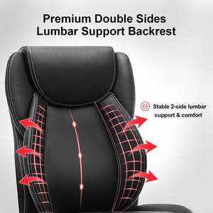 Nouveau modèle de chaise de bureau en cuir de haute qualité, ergonomique, extensible avec accoudoirs, porte-vêtements de bureau, base pivotante <span class=keywords><strong>à</strong></span> 5 étoiles - Product Image 5