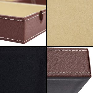 Plateau <span class=keywords><strong>de</strong></span> rangement personnalisé et créatif pour table <span class=keywords><strong>de</strong></span> chevet - Organisateur <span class=keywords><strong>de</strong></span> bijoux, clés et montres pour homme - Plateau <span class=keywords><strong>de</strong></span> <span class=keywords><strong>valet</strong></span> en cuir PU - Product Image 3