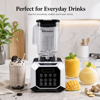 Blender commercial pour smoothies, 2,2 L, lame en acier inoxydable pour écraser la glace