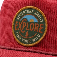 Topi Snapback Corduroy 5 Panel Vintage Sporty dengan Cetak Puff, Bordir Custom, 100% Katun, Pinggiran Datar, Dapat Disesuaikan, Unisex