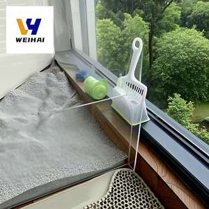 Bac à litière pour <span class=keywords><strong>chat</strong></span> triangle en acrylique personnalisé, transparent et durable, adapté au coin du <span class=keywords><strong>balcon</strong></span>, OEM/ODM disponible - Product Image 3