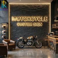 Enseignes murales 3D en acrylique et bois pour café, restaurant, décoration intérieure, enseignes lumineuses à LED pour les commerces