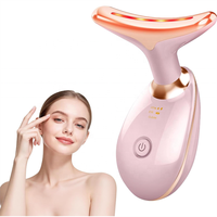Masseur facial et cervical professionnel à microcourant vibrant, luminothérapie, thérapie par lumière rouge pour le visage et le cou
