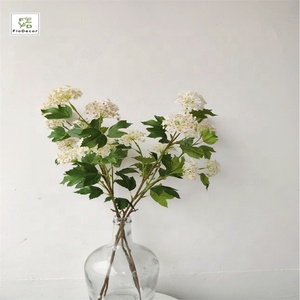 Vente en gros Voile de mariée artificiel à 5 têtes Fleurs Spirea Boule de neige Petit hortensia blanc pour mariage Fleurs décoratives - Product Image 6