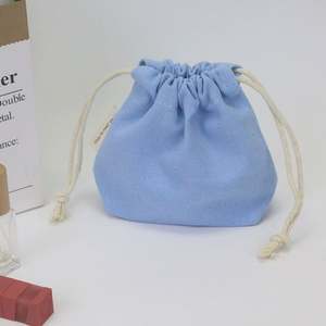 Pochette en coton avec logo personnalisé, cordon de serrage, emballage de bijoux, sac cadeau pour emballages cosmétiques - Product Image 3