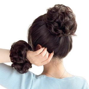 Rizadores de Moño de Cabello Natural, Moño Superior de Cabello Humano, Moño Esponjoso con Flor, Extensiones de Cola de Caballo - Product Image 4