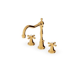 Zucchetti Agorà 3 fori rubinetto miscelatore doppio manico spazzolato finitura superficiale Design contemporaneo per uso ospedaliero a casa scuola - Product Image 3