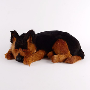 Peluches de imitación de tamaño real para decoración del hogar, animales peludos, decoración de Navidad, mascotas, gris, marrón - Product Image 6