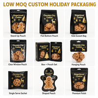 Support de sac à collation étanche à l'humidité et anti-casse en composite multicouche personnalisé pochette d'emballage de cadeau de Noël en feuille d'aluminium scellée à fermeture éclair