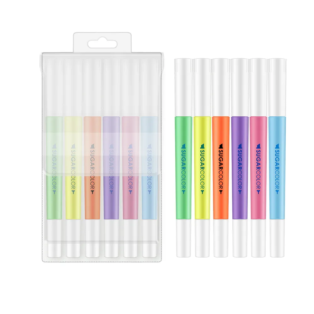 Offres Spéciales stylos marqueurs à base d'alcool à double pointe, 12 couleurs, forme ronde, double couleur, dessin artistique, stylos marqueurs pour fournitures scolaires