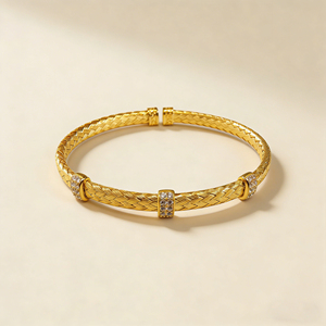 CUSTOM SILVER 10K/14K GOLD PLATED SOLID GOLD LAB GROWN DIAMOND ZICON ENGAGEMENT CLUSTER BANGLE UNISEX <b>CUTE</b> ANNIVERSARY PARTY - Product Image 2