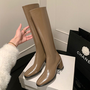 Stivali da <span class=keywords><strong>Donna</strong></span> in Pelle Stile Western con Tacco Quadrato 7cm, Fatti a Mano con Cerniera Posteriore, Disponibili in Nero, Bianco, <span class=keywords><strong>Grigio</strong></span>, Rosso, Marrone per l'Inverno - Product Image 6