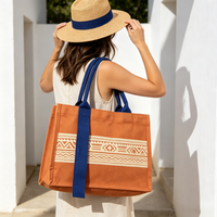 Sac fourre-tout en toile imprimé personnalisé, réutilisable, résistant à la poussière, avec fermeture éclair, longue pochette de transport, sac de rangement quotidien pour courses, boîtes à lunch