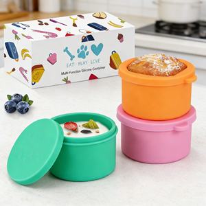 ถ้วยซิลิโคนแบบใช้ซ้ำได้สำหรับอบขนม ถ้วยใส่ซอส ถ้วยใส่น้ำสลัด ถ้วยใส่เครื่องปรุงขนาดเล็กพร้อมฝาปิด - Product Image 2
