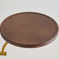 Lampadaire moderne en forme d'arc avec table d'appoint, lampe de lecture de style mid-century avec abat-jour en dôme et plateau rond pour salon et chambre à coucher