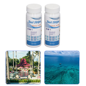 100 bandelettes de <span class=keywords><strong>test</strong></span> de pH 6 en 1 (pH, chlore, dureté, alcalinité, <span class=keywords><strong>acide</strong></span> <span class=keywords><strong>cyanurique</strong></span>) pour piscine et spa - Product Image 5