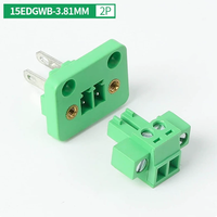 Connector Through-wall Plug-in Terminal Blocks 15EDGWB-3.81MM 2P 3P P4 P5 P6 P8 P10 P12 P14 P20P 300V/8A Crimp Terminal Block